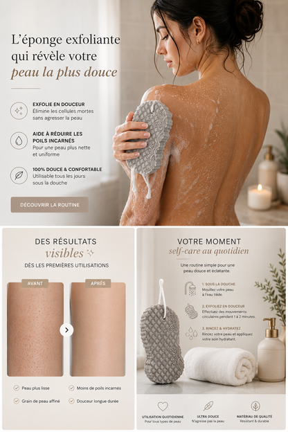 Éponge Exfoliante Douce Luxe - Offrez à Votre Peau un Éclat Inégalé